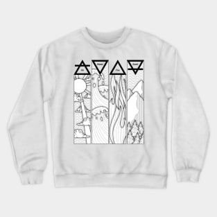 Air Fire Water Earth Four Elements Greek Triangle Symbols Crewneck Sweatshirt